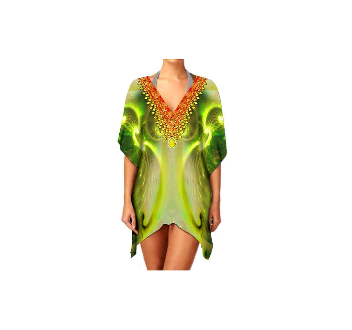 Ladies Fashionable Lightweight Kaftan Dress Breathable Summer Sexiness Casual Wear for Beach Outings & Parties 1 Piece @ Short Length Kaftan thumbnail